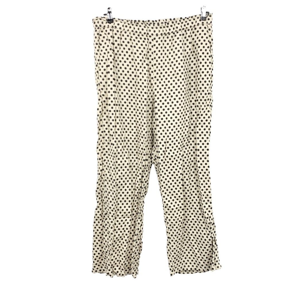 J. Crew Factory Cream Polka Dot Straight Leg Pants